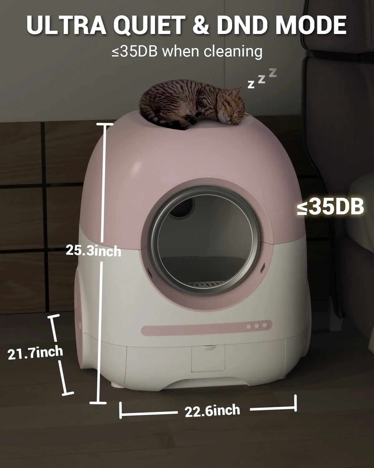 Automatic Cat Litter Box Self Cleaning for Multiple Cats,2.4G & 5G Wifi App Control with Cat Mat & Cleaning Kit Liner