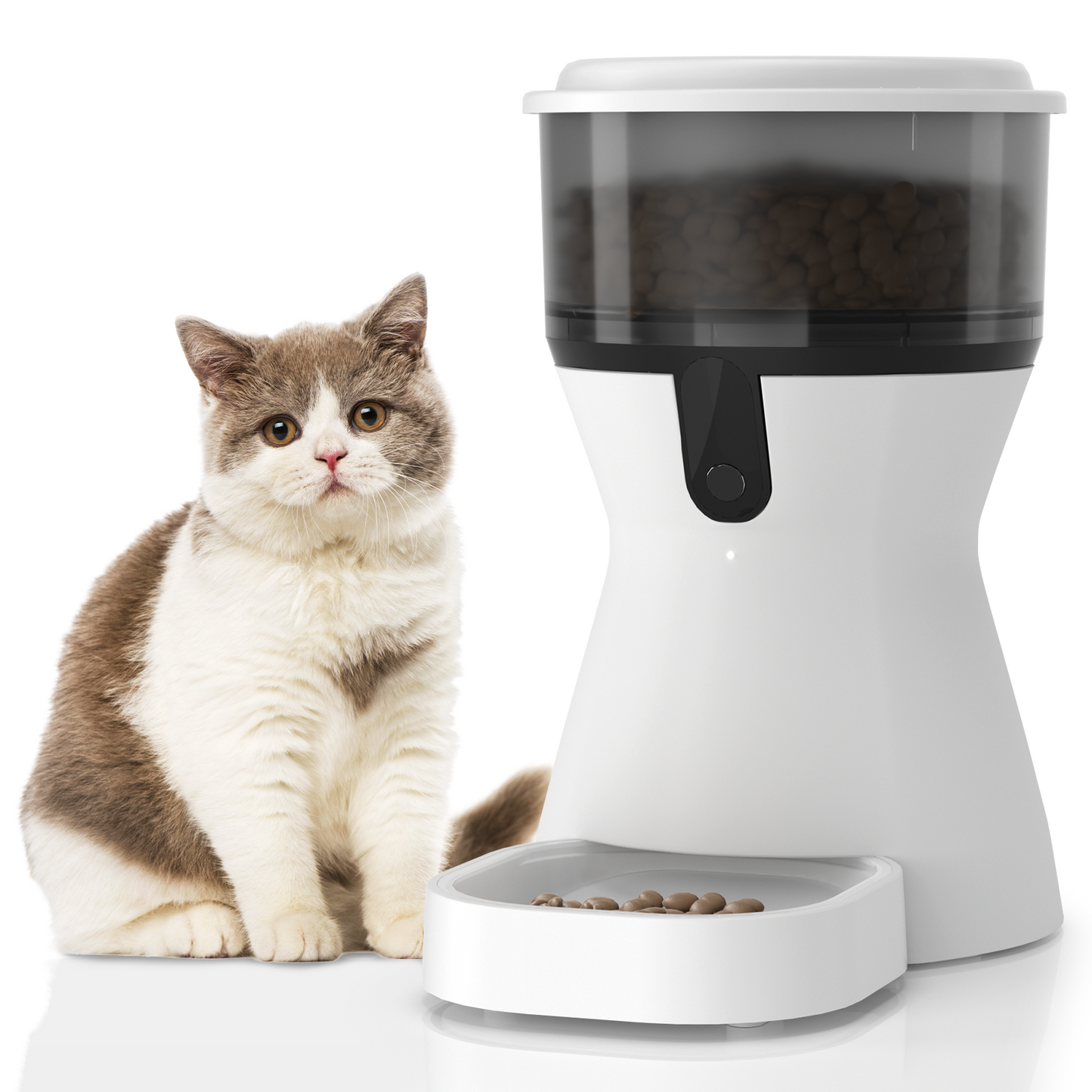 OUDOSPRS Automatic Cat Feeders WiFi, Timed Dog Feeder with 10S Dining Voice Record, 4L Cat/Dog Food Dispenser