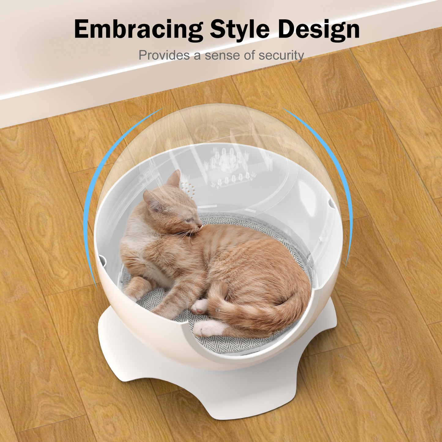 Heated Cat House, Cat House with Heating Pad Easy to Clean Thermostat Switch Control Smart Pet Bed, Waterproof Kitty Shelter for Indoor Outdoor