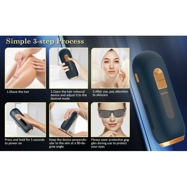 REDFMG New Blue Laser Hair Removal for Women&Men, IPL Hair Removal Permanent