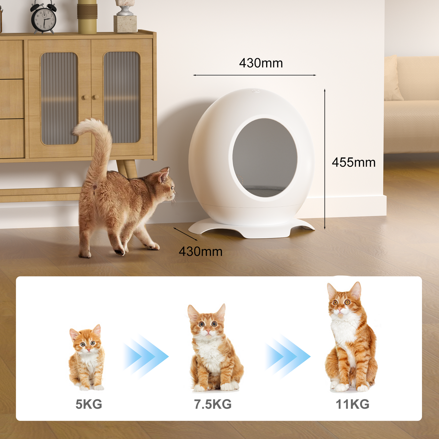 Heated Cat House, Cat House with Heating Pad Easy to Clean Thermostat Switch Control Smart Pet Bed, Waterproof Kitty Shelter for Indoor Outdoor