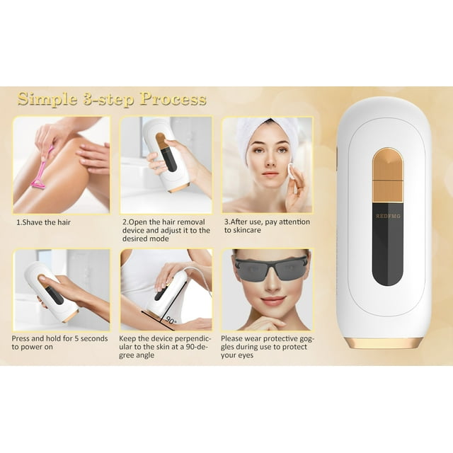 REDFMG New White Laser Hair Removal for Women&Men, IPL Hair Removal Permanent