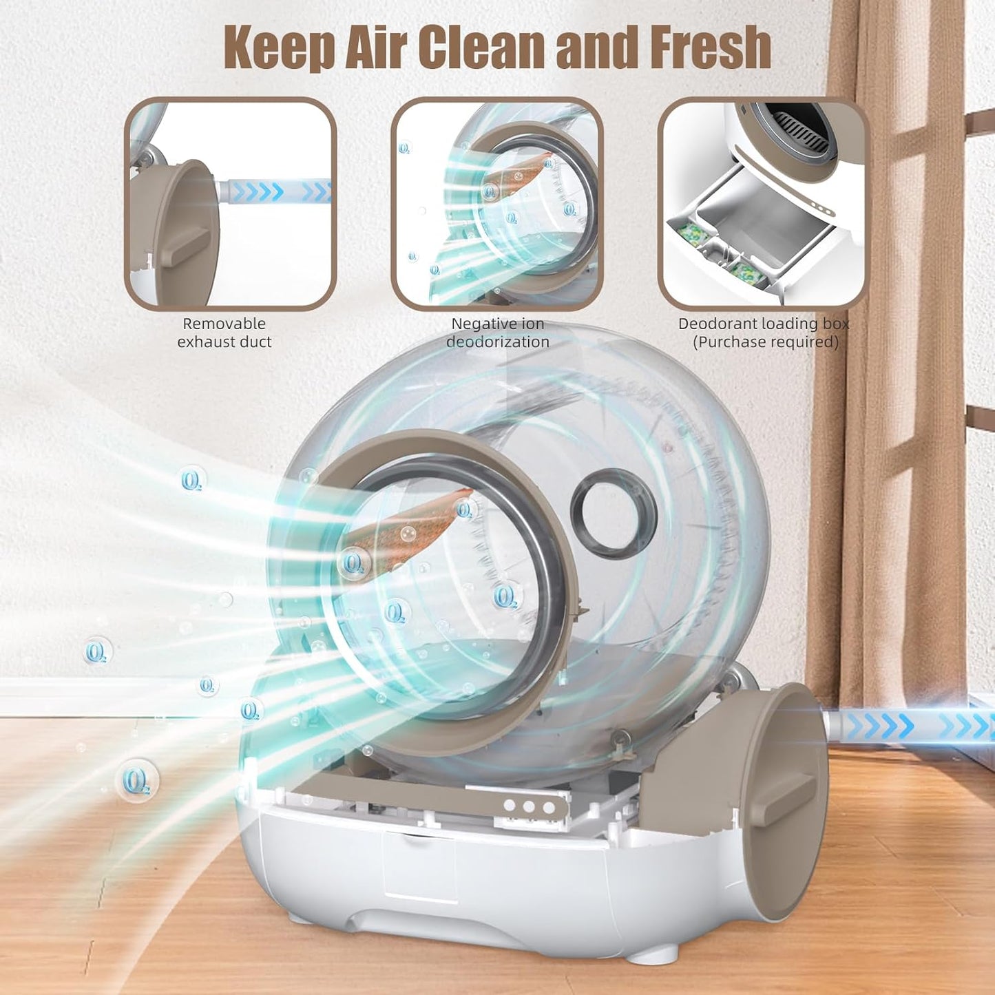 70L+10L Automatic Cat Litter Box Self Cleaning for Multi Cats, Support 5G/Anti-Pinch/Health Monitoring/Odor-Removal