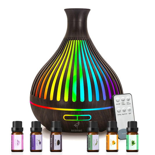 REDFMG Essential Oil Diffuser, Oil Diffuser with 14 LED Light Colors, Remote Control and 4 Timers Aromatherapy