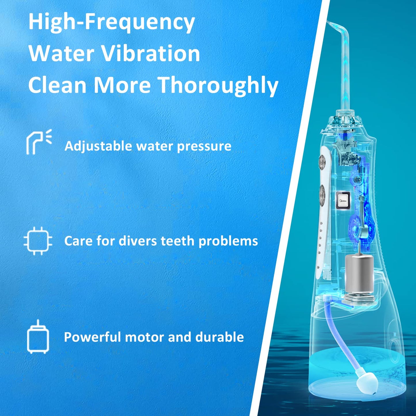 REDFMG Water Flosser for Teeth with Electric Toothbrush, Cordless Water Flosser 300ML and Ultrasonic Toothbrush