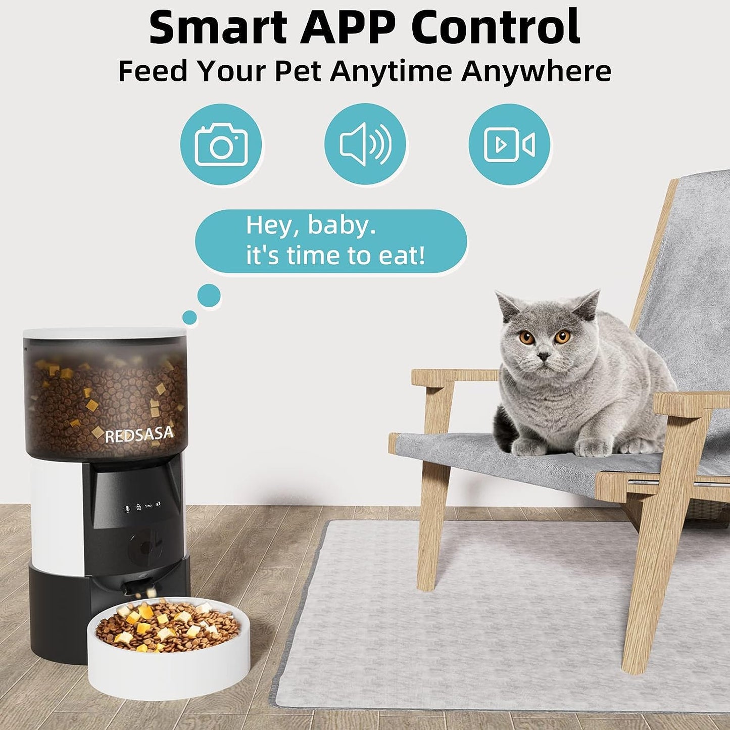 WiFi-Enabled Cat Feeder with smart APP control