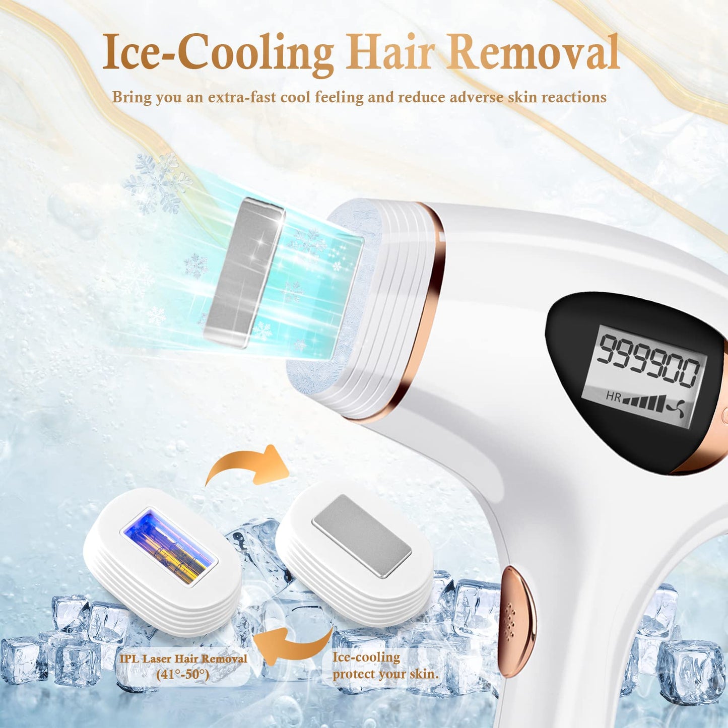 REDFMG Laser Hair Removal for Women and Men, IPL Hair Removal Permanent, Painless Hair Removal Device