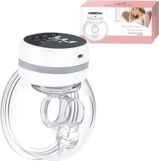 Breast Pump Hands Free, Wearable Portable Electric Breast Pump 3 Modes 9 Suction Levels of Breastfeeding, White